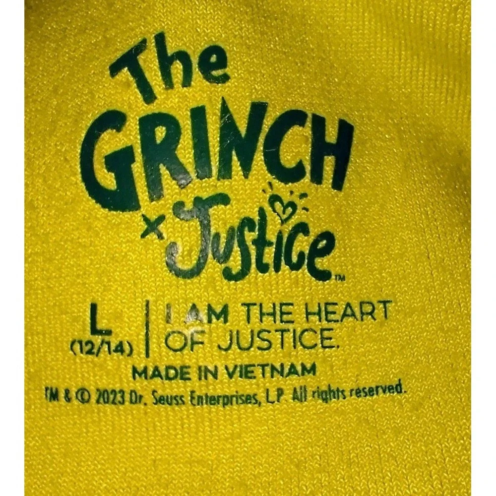Girls Grinch Justice Christmas Sweatshirt As Cuddly As A Cactus Size‎ L 12/14